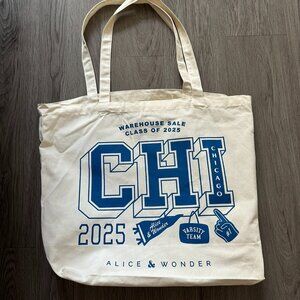 NEW Alice & Wonder Chicago Tote Bag 2025 - Blue / White